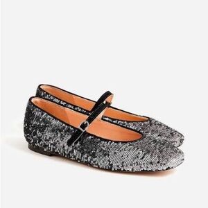 J.Crew Anya Mary Jane flats in sequin
